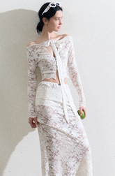 Retro Lace Top & Skirt Set